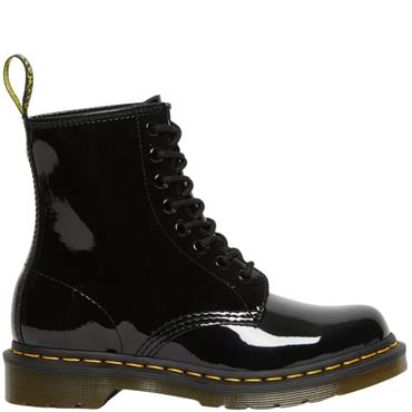 DR MARTENS LACE ANKLE BOOT - BLACK PATENT